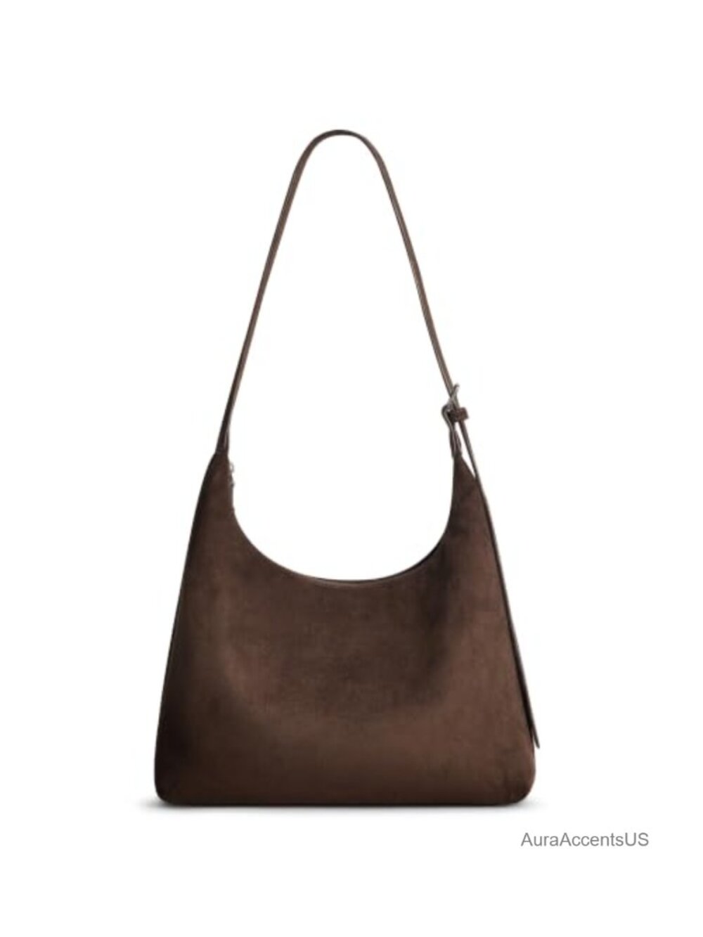 Faux Suede Slouchy Hobo Shoulder Bag Small Everyday Purse
